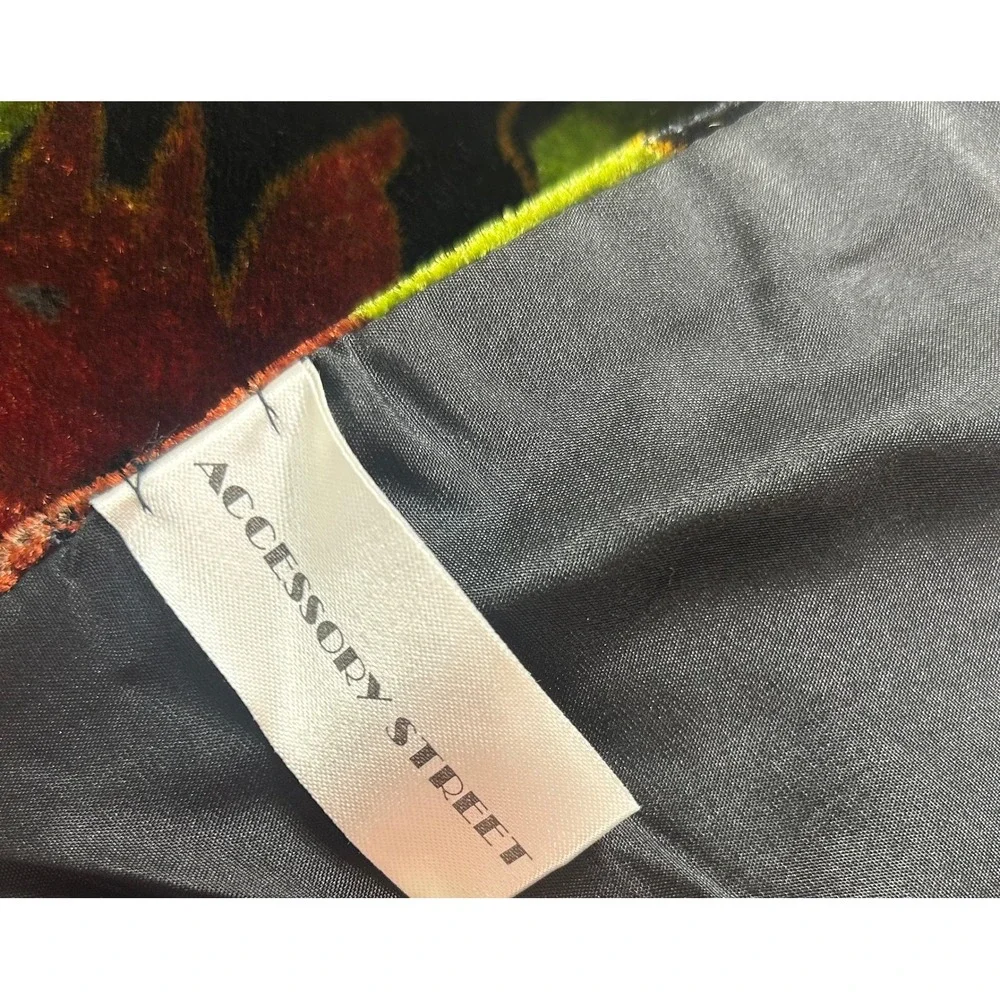 VTG Accessory Street Scarf Womens Moody Floral Velvet Burnout Silk Blend Devore